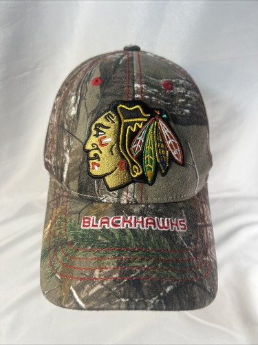Zephyr Chicago Blackhawks NHL Snapback Hat Camo - Red Outline Stiched OS