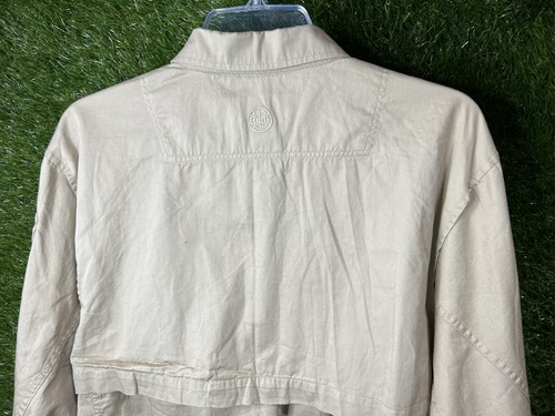 Beretta LS Shirt Womens Size L Tan Khaki Roll Up Sleeve Vented Back Flap Pockets - Picture 7 of 12