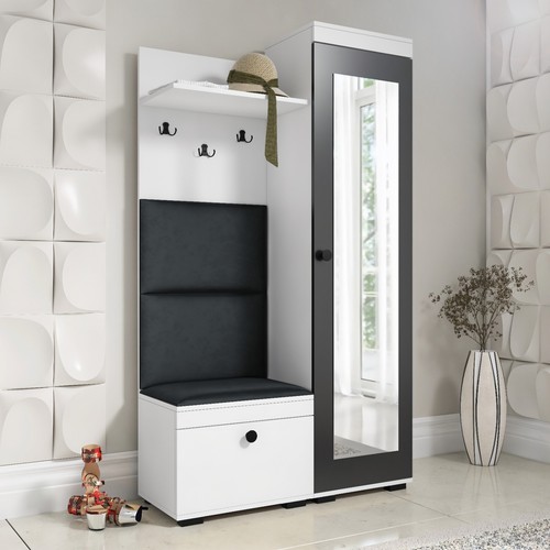 Flurgarderobe DUO, Garderobenschrank, Spiegel, Schuhschrank, fertig aufgebaut - Bild 2 von 33