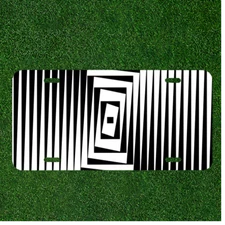 Custom Personalized License Plate Auto Tag With Creative Optical Illusion Design