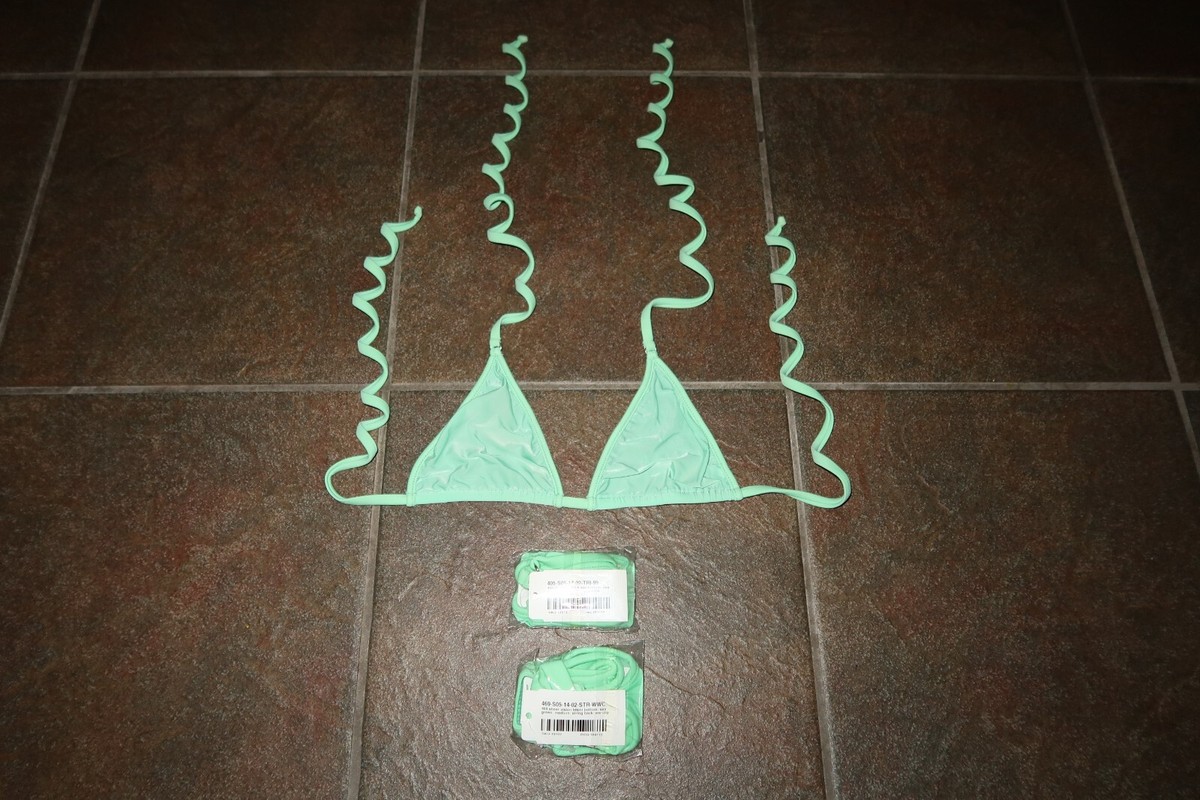 wicked weasel ライトグリーンシースルーセパレート水着 Bright Birds ECO スポーツ トップ セパレート 水着