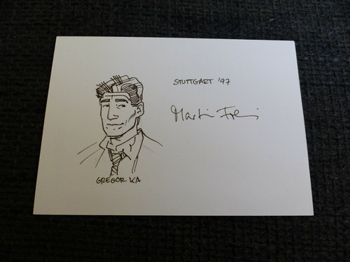 MARTIN FREI autografo firmato 10x15 cm cartolina + DISEGNO