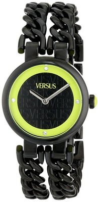 Versus by Versace Women's SGR070013 Berlin Black IP Steel Crystal Bracelet Watch