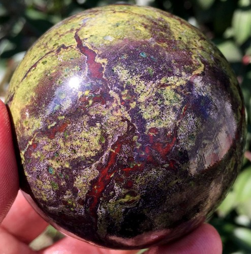 2.72"551g WOW! Gorgeous Green Red Dragon BloodStones Gem Crystal Sphere ip0897 - 第 3/12 張圖片