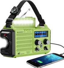 Weather Radio, Emergency Hand Crank Radio with Solar Charger, Portable Batt
