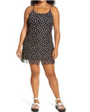 B.P. By Nordstrom Woman’s Plus Size 1X Black Mini Floral Sleeveless Dress NWT