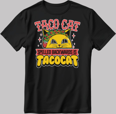 Taco Katze, lustiges Tier, Taco Kurzarm W/B Herren Damen T-Shirt D319
