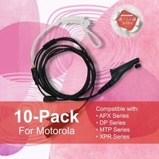 10x  Acoustic PTT 2-Wire Earpiece for Motorola Radios MTP850S APX4000 XPR7550