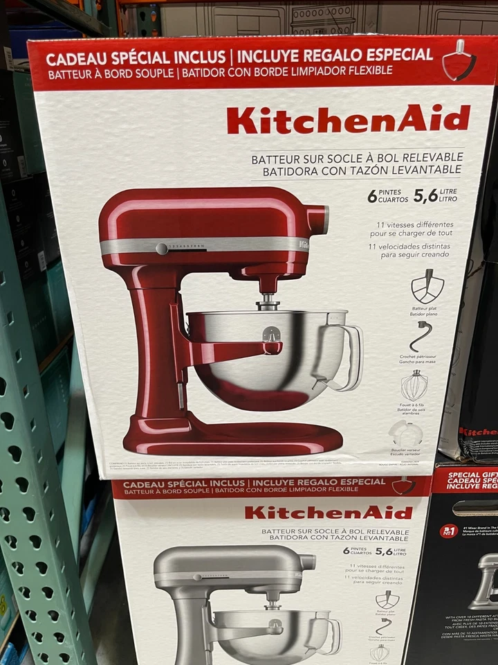 Kitchenaid 6 Quart Bowl-Lift Stand Mixer 11 Speed, Bonus Attachments, Silver Red - Image 4 of 4