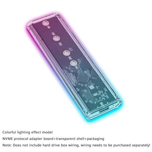 RGB M2 SSD Case M.2 NVME SSD Enclosure M.2 To USB C Transparent Hard Drive - Afbeelding 18 van 21