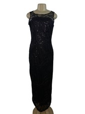 Black Sequin Sleeveless Long Evening Dress By Tahari Arthur S. Levine Size 8