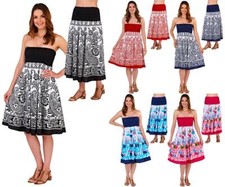 2 Way Summer Dress & Skirt Cotton Multiway Bandeau & Maxi Skirts Dresses