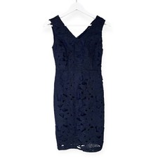 NWT Banana Republic Factory Women’s Embroidered Lace Overlay Navy Blue 00 Petite
