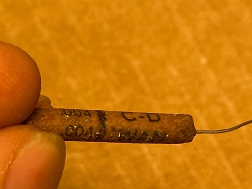 NOS Vintage 1950s Wax Capacitor .004 uf 100v Cornell Dubilier tone cap (Qty - Picture 3 of 12