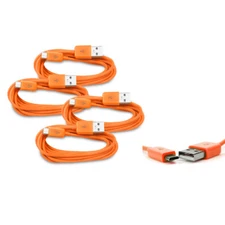 4X 3FT MICRO USB DATA SYNC CHARGER CABLE ORANGE DROID HTC EVO ONE NEXUS 7 KINDLE