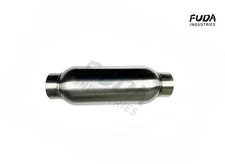 Exhaust Muffler Resonator 2.0" In/Out 12" L Universal Silencer Stainless Steel