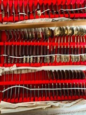 Set di Posate in palissandro di bronzo Hollywood Regency - 78 Pezzi - Autentico