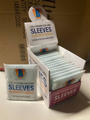1000 Beckett Shield Penny Sleeves for Thick Cards up to 130pt~10 Packs of 100 