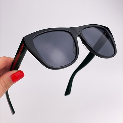Gucci Men AUTHENTIC Sunglasses Black Green Grey Square  display picture 1