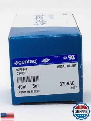 40ブレインタートル Genteq C3405R 97F9849 Capacitor Motor Run, 40/5Uf, 6%, Case