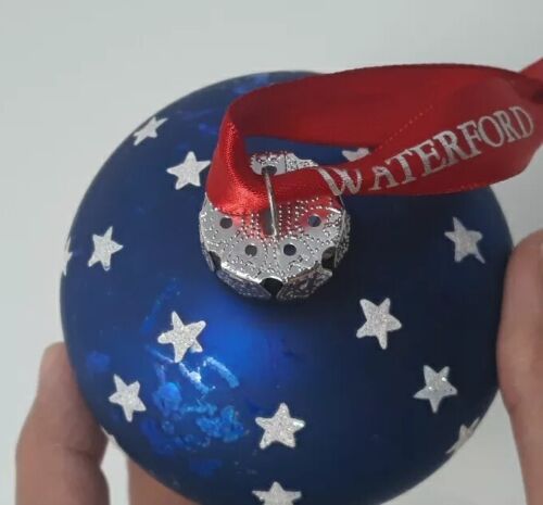 Waterford 4th Of July Ornament Glass Patriotic Stars Stripes Ribbon - Picture 8 of 10