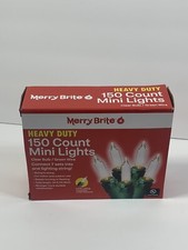 New Merry Brite Heavy Duty 150 Ct Clear Mini White Lights Holiday Christmas