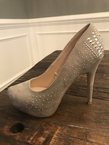 grey studded heels