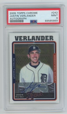Justin Verlander 2005 Topps Chrome Rookie Autograph #242 Tigers RC 