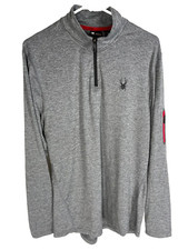 Spyder Active 1/4 Zip Pullover Mens Medium Pro Web Gray Breathable Long Sleeve