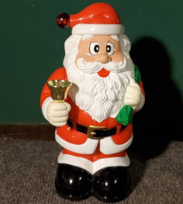 Vintage Moving Santa Claus with Bell Battery Operated Plastic 9'' Nonworking