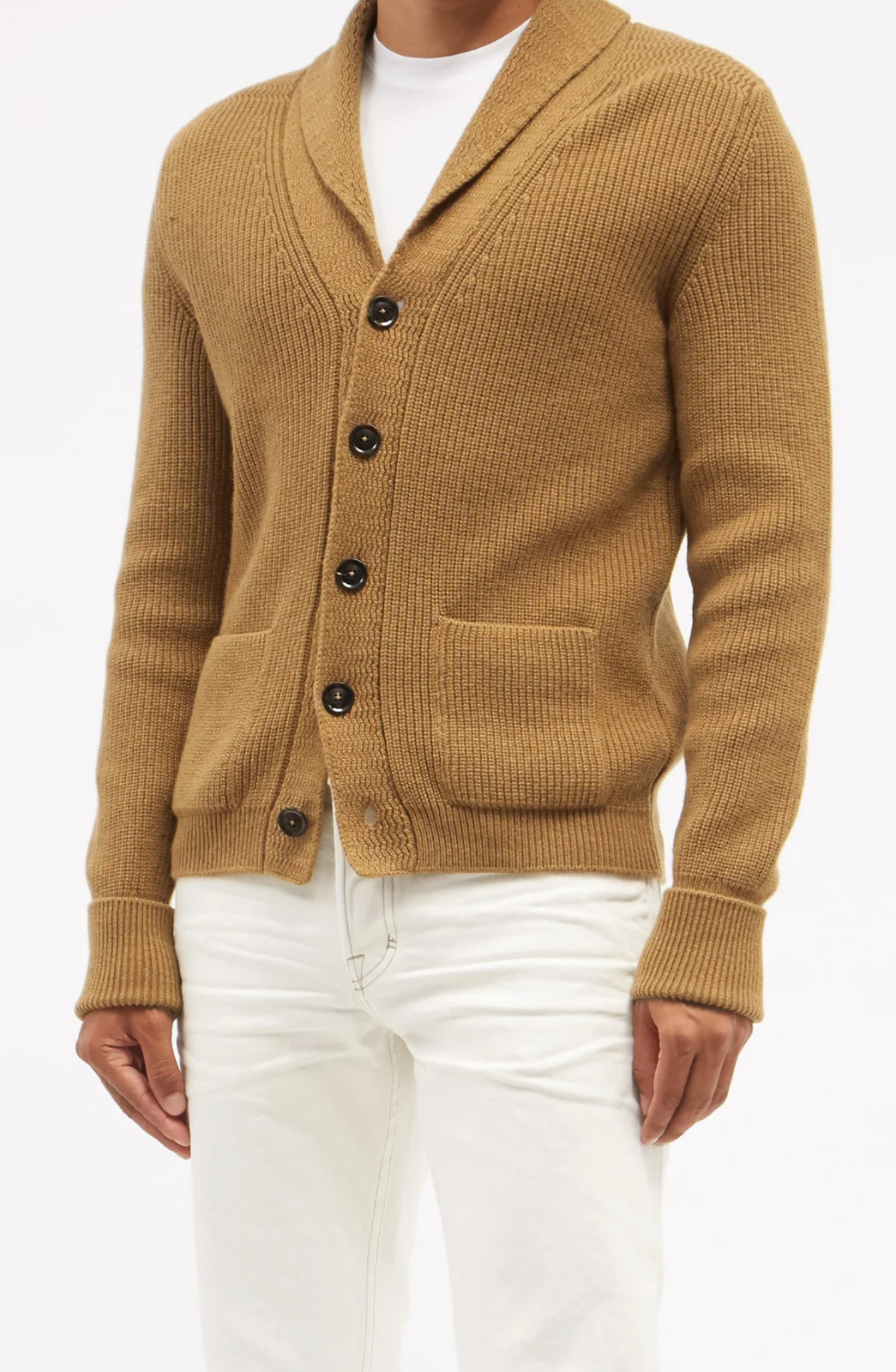 Tom Ford Shawl-Collar Ribbed-Cashmere Cardigan Jacket Knitted Jacket  Pullover 58 | eBay