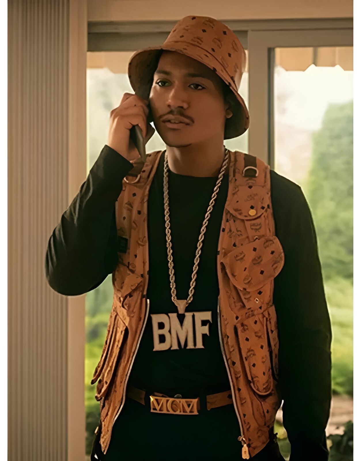 80s Big Meech Flenory BMF S03 Genuine Brown Leather Vest