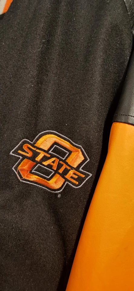 Steve & Barry's Oklahoma State Hombre Chaqueta Universitaria Naranja, Negro 2XL, XXL Foto 3 de 4