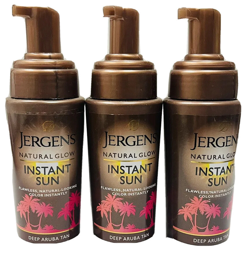 3 jergens natural glow instant sun deep aruba tan NO CAP 6oz ea eBay