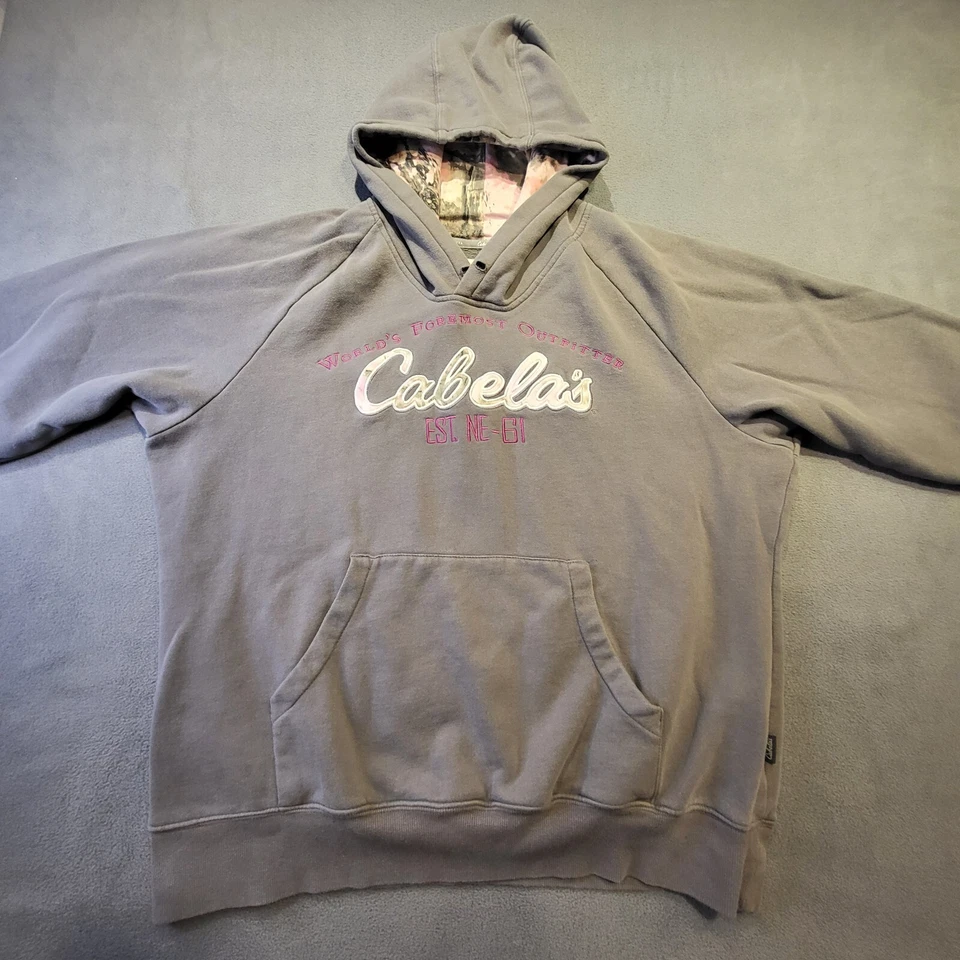 Cabelas Hoodie Womens XL Gray Pullover Sweatshirt Outdoors - Image 2 of 4