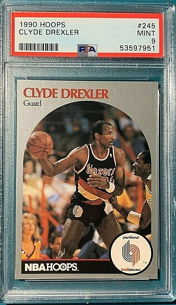 1990 Hoops Basketball #245 Clyde "Glide" Drexler PSA 9