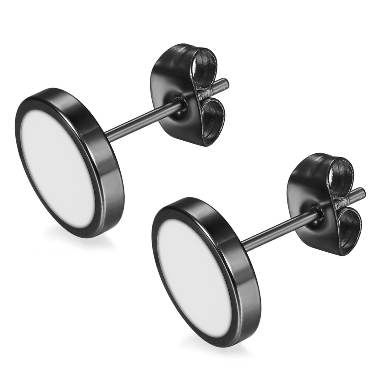 40 Pcs Stainless Steel Stud Earring Settings For 10mm Cabochons + 80 Earring Backs