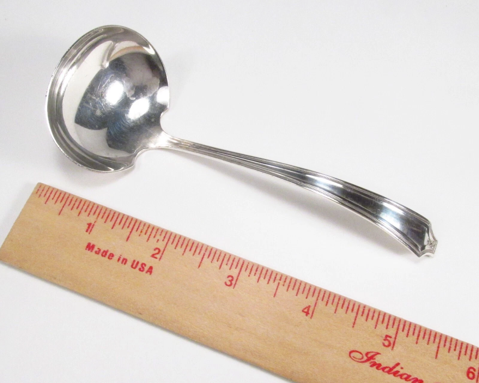 Antique 1919 Gorham USA King Albert Sterling Silver Short Cream Sauce Ladle