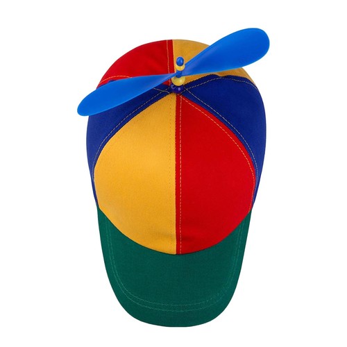 Niedliche Unisex Regenbogenfarbe Hubschrauber Propellerkappe Mütze Schule Junge schicke Kappe - Bild 6 von 9