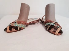 POETIC LICENCE LONDON SLINGBACK LEATHER BRAID MULTI COLOR FLAT SANDAL SHOES 6.5