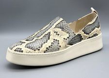Vince Saxon Snakeskin-Embossed Leather Platform Slip on Sneakers Size 7M