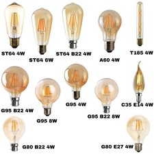 Vintage LED Filament Dimmable E27/B22 Warm White 2700K 8/4 Watt Light Bulb