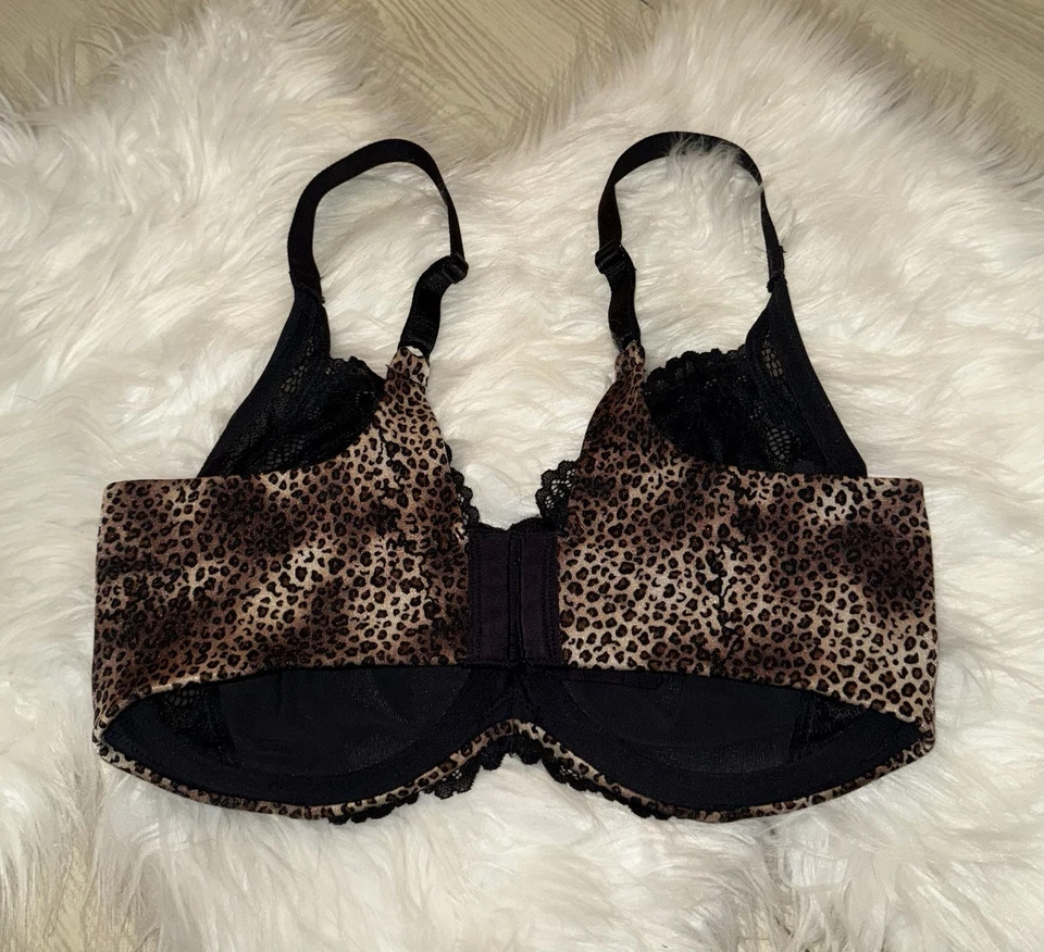 Sujetador minimizador Lilyette 0431 espalda alisado sin forro UW para mujer 34DD estampado animal Foto 4 de 4