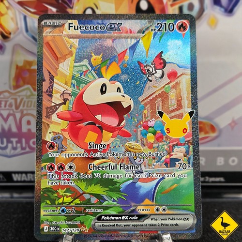 Fuecoco ex 147/128 Pokemon TCG Holo SIR ME: 30th Celebration NM