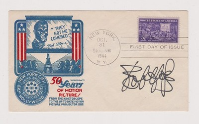 Bob Hope Signed 1944 First Day Cover FDC 50 Years of Motion Pictures