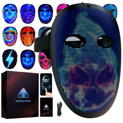 LED Maske mit App Bluetooth programmierbar individuell, LED elektronisch digital