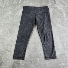 Lululemon Capri Leggings Womens 8 Gray Heathered Gym Yoga Activewear Athleisure