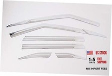 Side Chrome Rain Guards Wind Deflectors 6p Compatible with 2021 2022 2023 2024