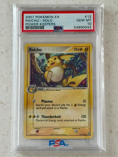 2007 Pokemon EX Power Keepers Raichu 12/108 Holo PSA 10 GEM MINT