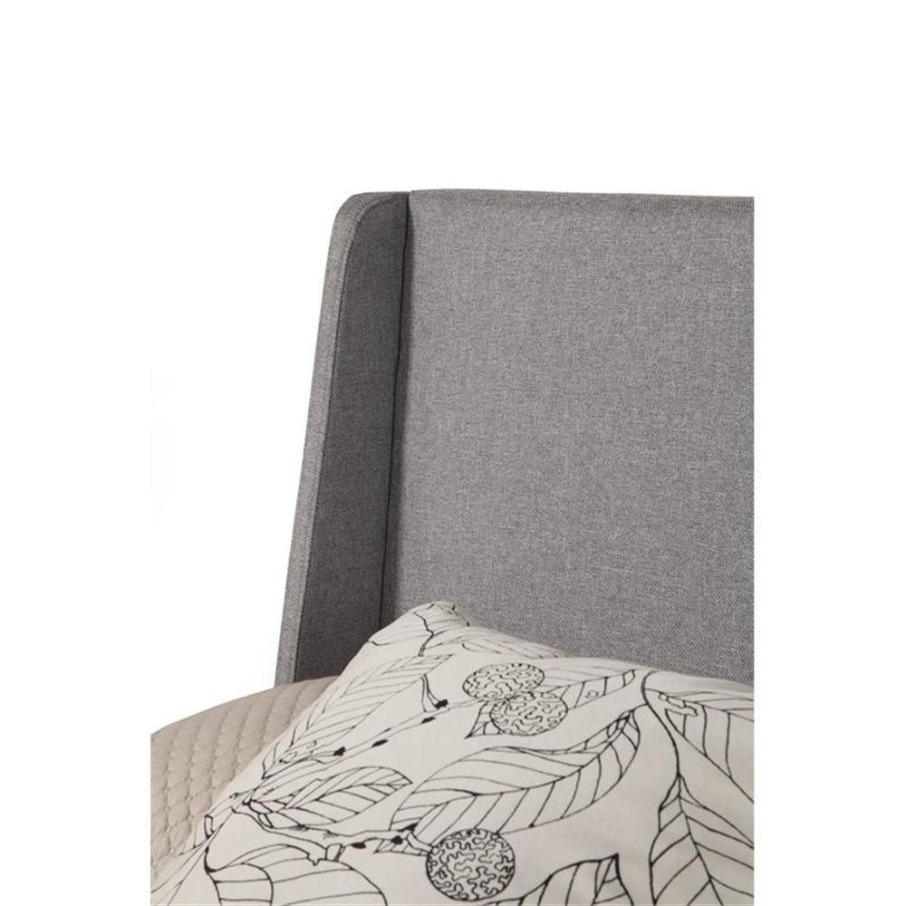 Alpine Furniture Amber Linen Upholstered Wood Standard King Bed in Gray